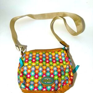 Red and Pink Crossbody Bag with Adjustable Strap